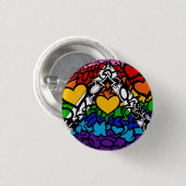 8-Sripe Rainbow Que Ally Pride Squiggle Button (Vorne & Hinten)