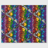 8-Sripe Rainbow Que Ally Pride Squiggle Geschenkpapier (Flach)