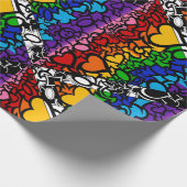 8-Sripe Rainbow Que Ally Pride Squiggle Geschenkpapier (Ecke)