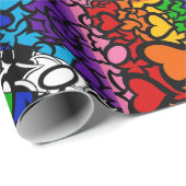 8-Sripe Rainbow Que Ally Pride Squiggle Geschenkpapier (Rolleneckpunkt)
