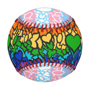 8-Sripe-Regenbogen und Trans-Pride-Squiggle Baseball