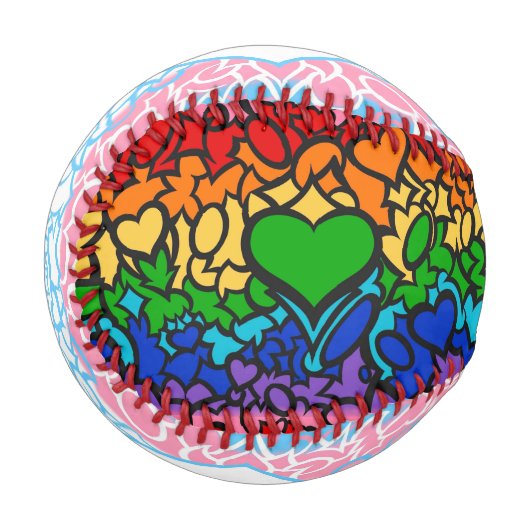 8-Sripe-Regenbogen und Trans-Pride-Squiggle Baseball (Vorderseite Links)