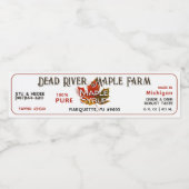 8" Staat Name Ahornsirup Etikett mit gestochen Dat (Einzelnes Label)