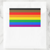 8-Streifen-LGBT-Flag Rechteckiger Aufkleber (Tasche)