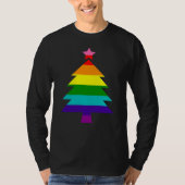 8 Streifen LGBT Flag Regenbogen Weihnachtsbaum T-Shirt (Vorderseite)