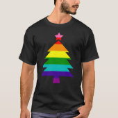 8 Streifen LGBT Flag Regenbogen Weihnachtsbaum T-Shirt (Vorderseite)