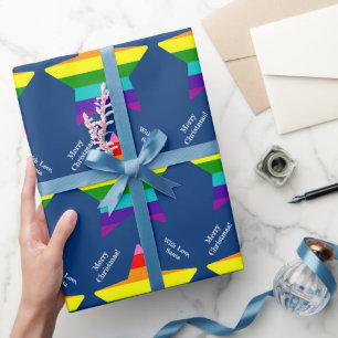 8 Streifen LGBT-Flag Stars LGBTQ Weihnachten Geschenkpapier
