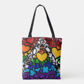 8-Streifen-Regenbogen-Queer-Ally-Stolz-Squiggle Tasche (Rückseite)