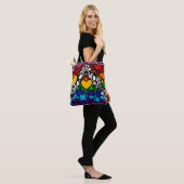 8-Streifen-Regenbogen-Queer-Ally-Stolz-Squiggle Tasche (Am Model)