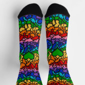 8-streifiger Regenbogen-Stolz Squiggle Socken (Oben)