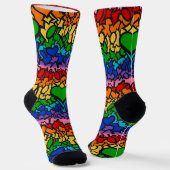 8-streifiger Regenbogen-Stolz Squiggle Socken (Gewinkelt)