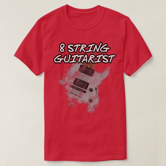 8 String Guitarist, Etended Range Guitar, Musiker T-Shirt (Design vorne)