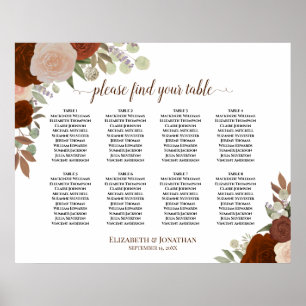 8 Tabelle Herbstrost Blumenzettel Poster