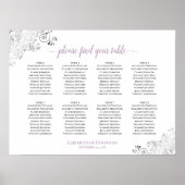 8 Tabelle Lacy Lavender Wedding Seating Chart Whit Poster (Vorne)