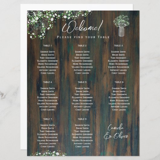 8 Tabelle Rustikales Holzpferd (Vorne/Hinten)