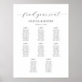 8 Tabellen Einfach unsere Lieblings-Sitzkarte Poster (Vorne)