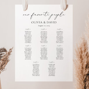 8 Tabellen Einfach unsere Lieblings-Sitzkarte Poster