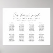8 Tabellen Unsere Lieblings-Sitzplan Poster (Vorne)