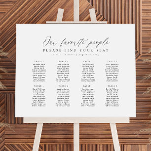 8 Tabellen Unsere Lieblings-Sitzplan Poster