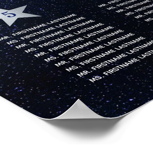 8 Table Sky Celestiding Stars Seating Chart Poster (Ecke)