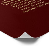 8 Table Wedding Seating Chart Gold Frills Auburn Poster (Ecke)