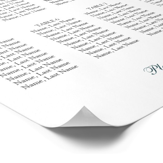 8 Tables Seekartenzeichen Poster (Ecke)