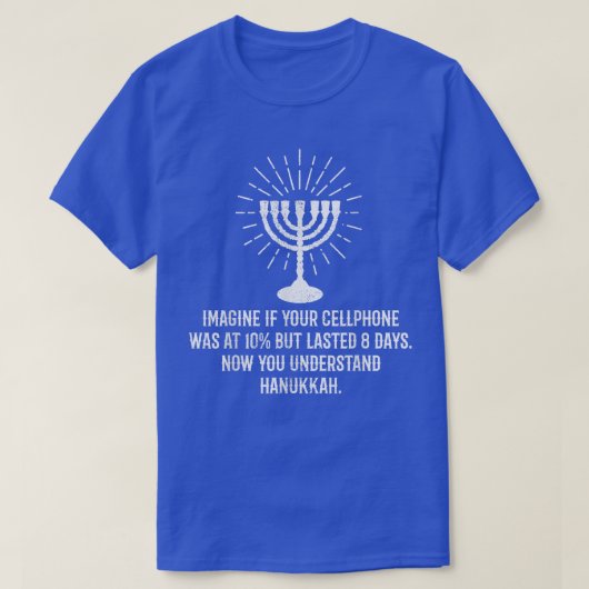 8 Tage Hanukkah Telefon Batterie Hannukah T-Shirt (Design vorne)