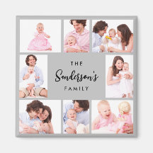8 Teile Familienfoto in grauem Rahmen