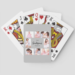 8 Teile Familienfoto in grauem Rahmen Spielkarten