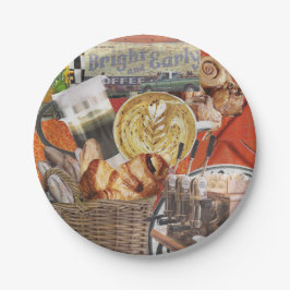 8 Teller in Dessertgröße mit Kaffee-Thema