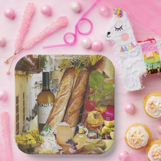 8 Teller in Papiergröße zum Abendessen mit Wein un (Party)