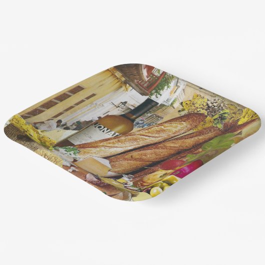 8 Teller in Papiergröße zum Abendessen mit Wein un (Gewinkelt)