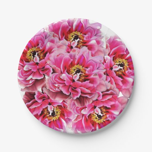 8 Teller Pink Peonies (Vorderseite)