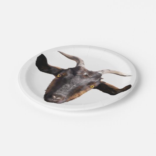 8 Teller, schwarz und Tan-Ziege Pappteller (Schrägansicht)