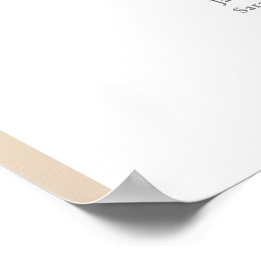 8 Tische Beige Arch Finden Sie Ihre Sitzkarte Poster (Ecke)