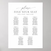 8 Tische Bitte sehen Sie sich Ihre Sitzplakette an Poster (Vorne)