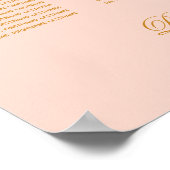 8 Tische Blush Wedding Simple Pink Seating Chart Poster (Ecke)