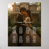 8 Tische elegant Foto Hochzeitskarte Poster (Vorne)