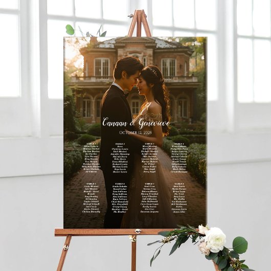 8 Tische elegant Foto Hochzeitskarte Poster