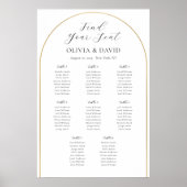 8 Tische Gold Arch Finden Sie Ihre Sitzkarte Poster (Vorne)