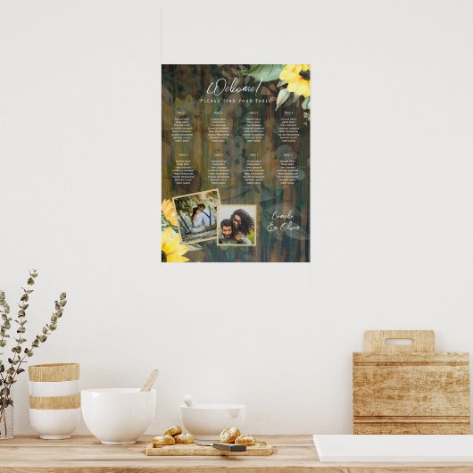 8 Tische Rustikale Holzliegestühle FOTO SITZUNG Poster (Küche)