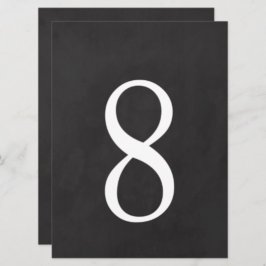 8 Tischnummer 6,5 x 8,75 (Vorne/Hinten)