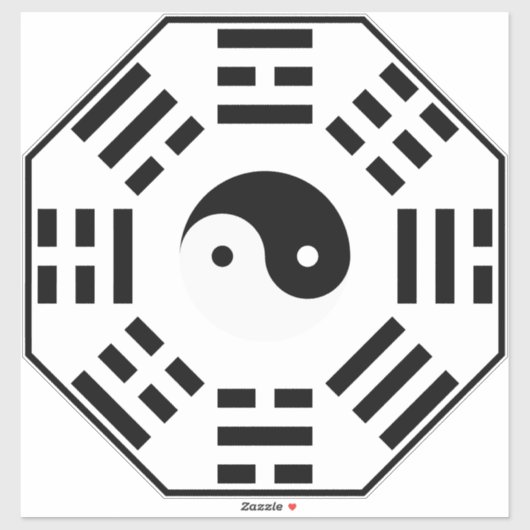 8 Trigramm - Yin Yang - Feng Shui Aufkleber (Blatt)