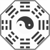 8 Trigramm - Yin Yang - Feng Shui Aufkleber (Vorderseite)