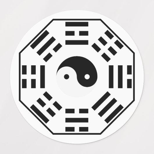 8 Trigramm - Yin Yang - Feng Shui Etiketten (Design 1)