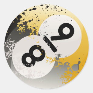 8 u. 9 Ball-Collage Runder Aufkleber