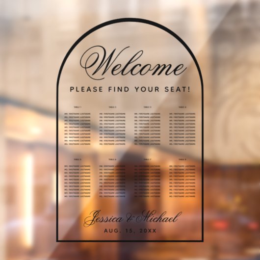 8 Übersicht über den Bogenbogen und die Hochzeitss Fensteraufkleber (Blatt 2)