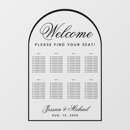 8 Übersicht über den Bogenbogen und die Hochzeitss Fensteraufkleber (Blatt)