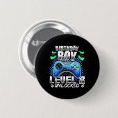 8 Unverriegeltes Videospiel 8. Geburtstag Gamer Gi Button (Vorne & Hinten)