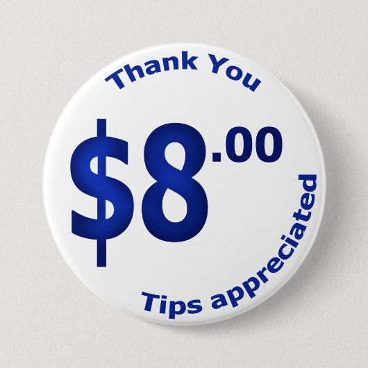 $8 Verkaufs-Knopf Button (Vorderseite)